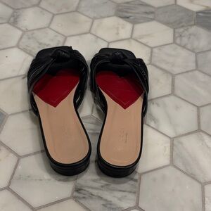 Gucci Knot Leather Slides Sandals Black 38.5. US Size 8